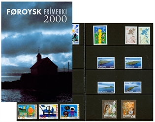 FRIMÆRKER FÆRØERNE | 2000 - Årsmappe postfrimærker og miniark - Komplet årgang i hovednumre - Postfrisk